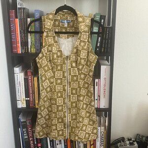 UO freya linen collared mini dress